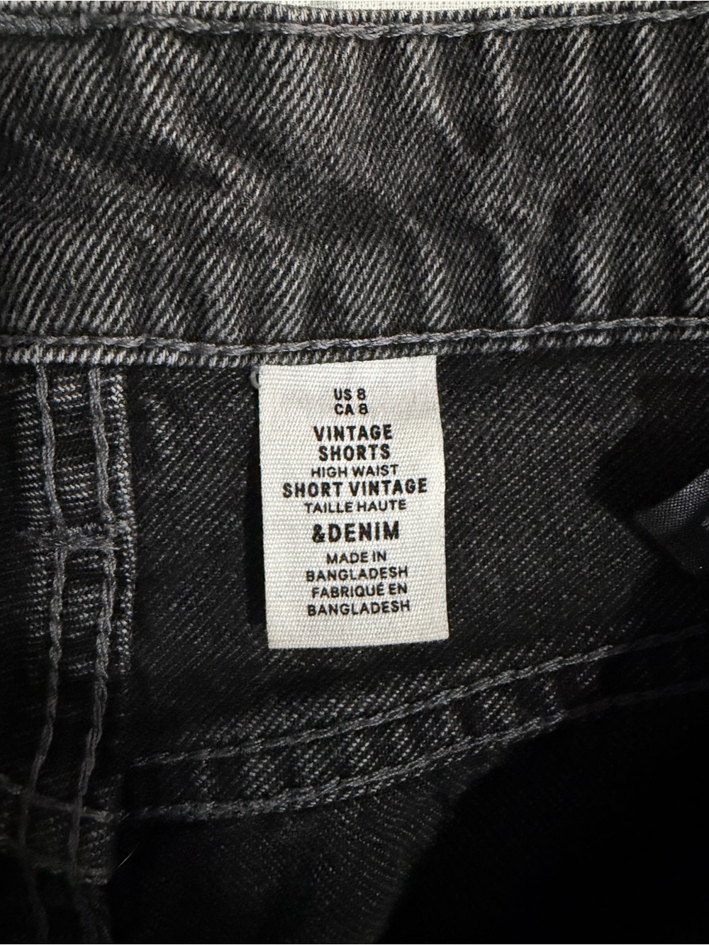 Frayed Hem Black Denim Women's Shorts - Picture 3 of 3